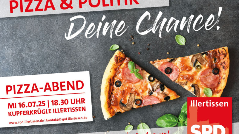 SPD Illertissen lädt zum Pizza & Politik ein. Es findet in Römerstuben statt